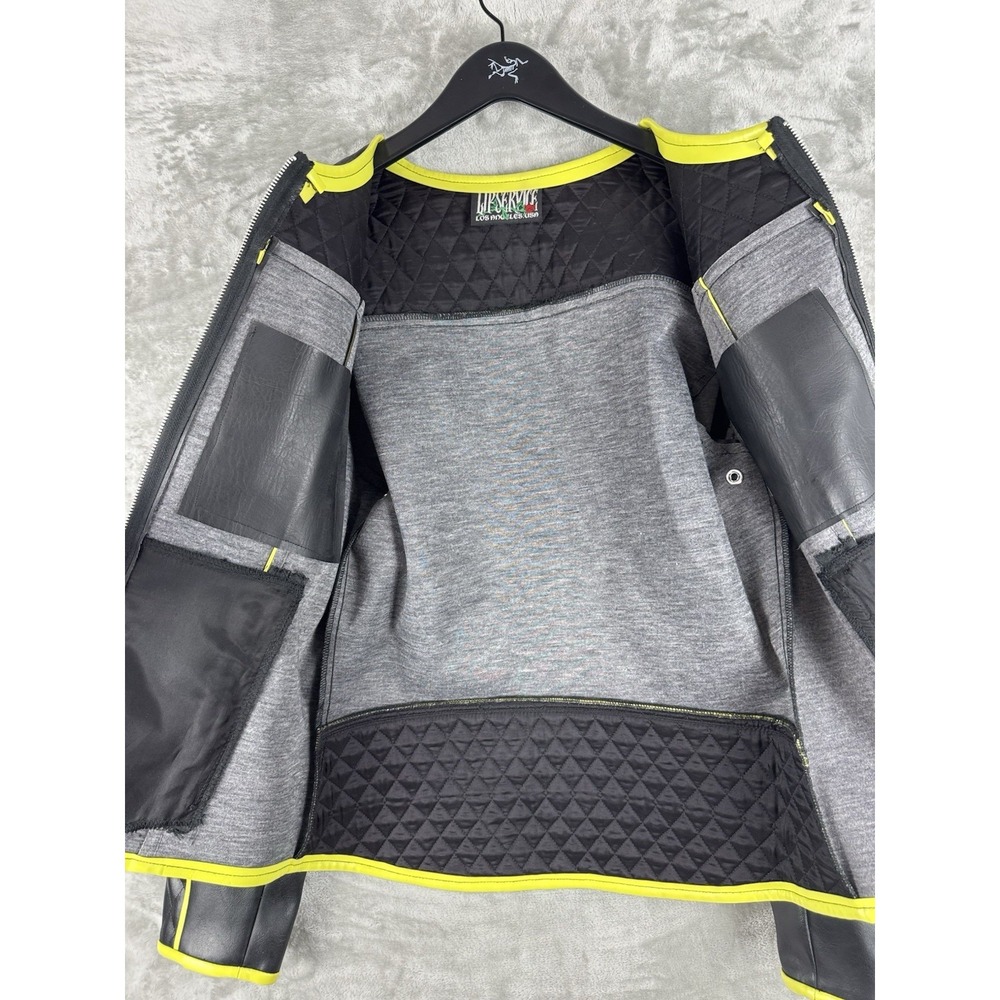 Vintage LIP SERVICE Rock Moto Full Zip Jacket Womens Size Large PVC Cloth USA - Picture 10 of 16